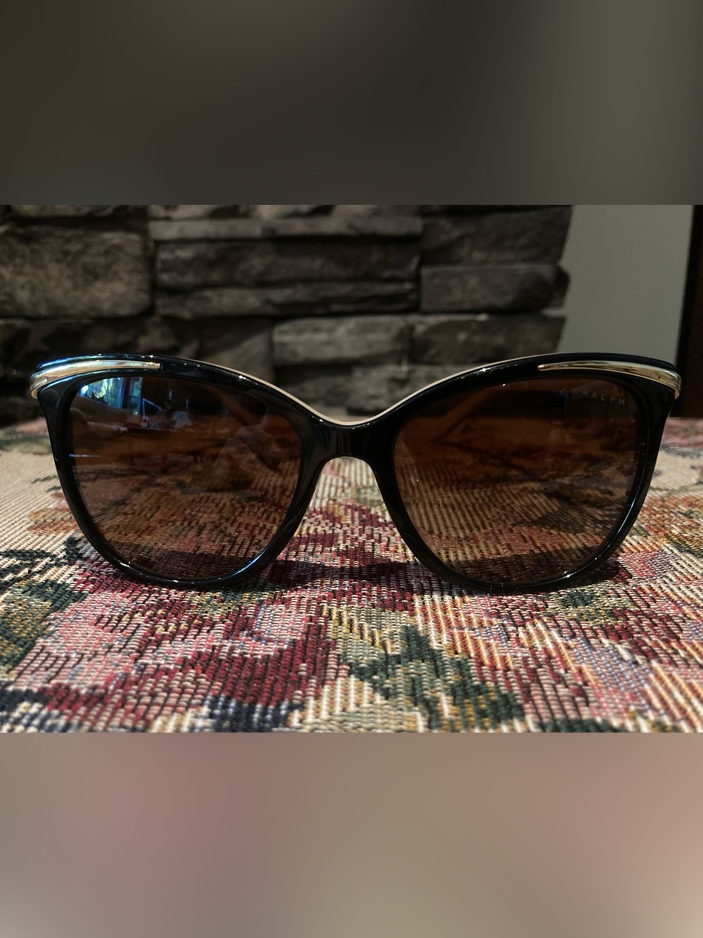 Ralph Lauren Black Sunglasses with Brown Lenses